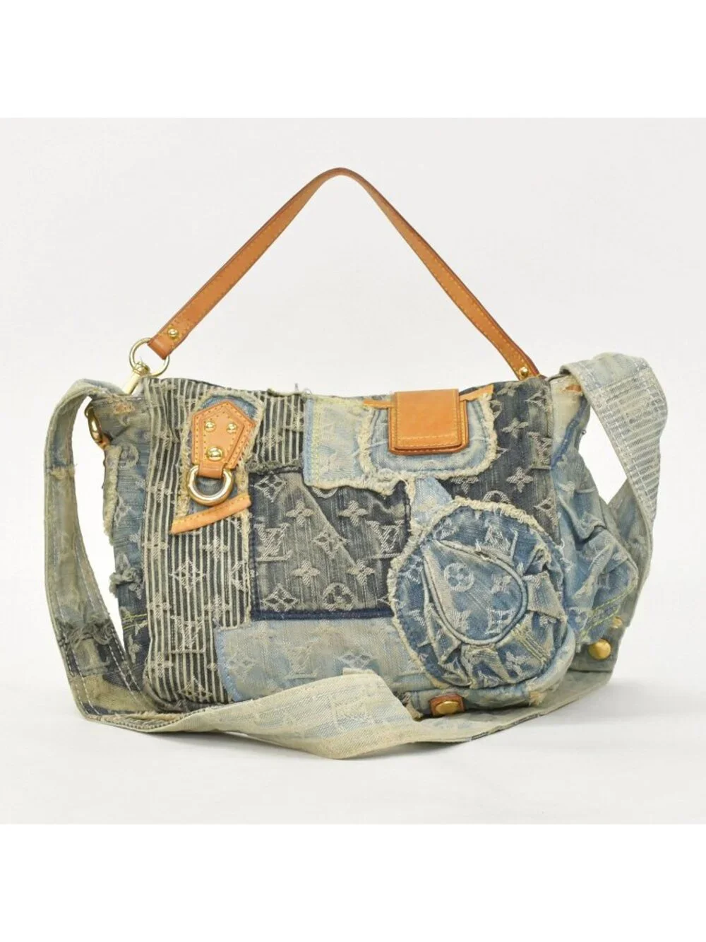 Louis Vuitton Patchwork Posty Messenger Bag Monogram Denim
